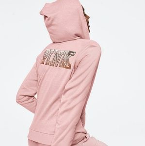 PINK BLING SEQUIN FULL ZIP NWT M
